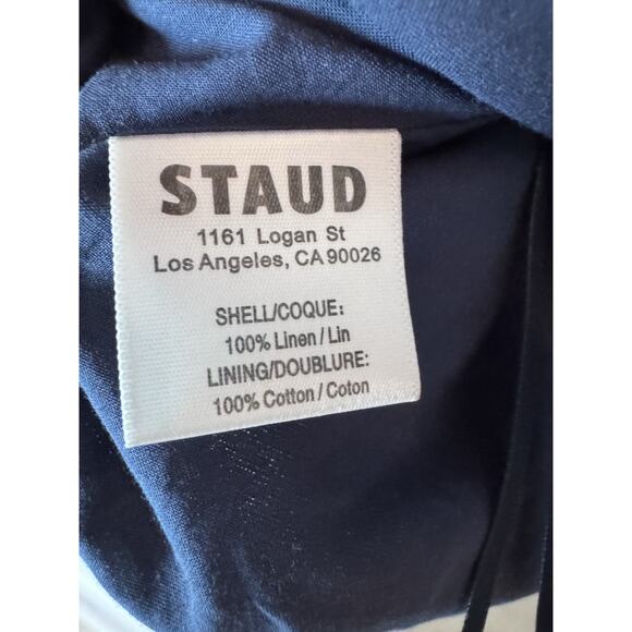 STAUD Raphael linen top Sleeveless Navy/white Sz S NEW $195 - Picture 8 of 8